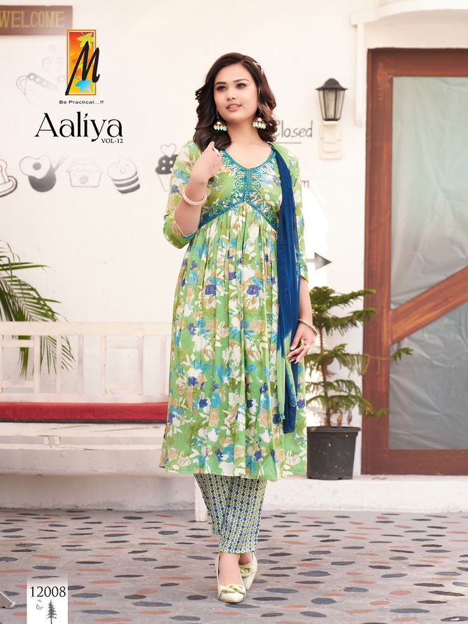 Aaliya Vol 12 By Master Foil Printed Kurti With Bottom Dupatta Wholesale Shop In Surat
